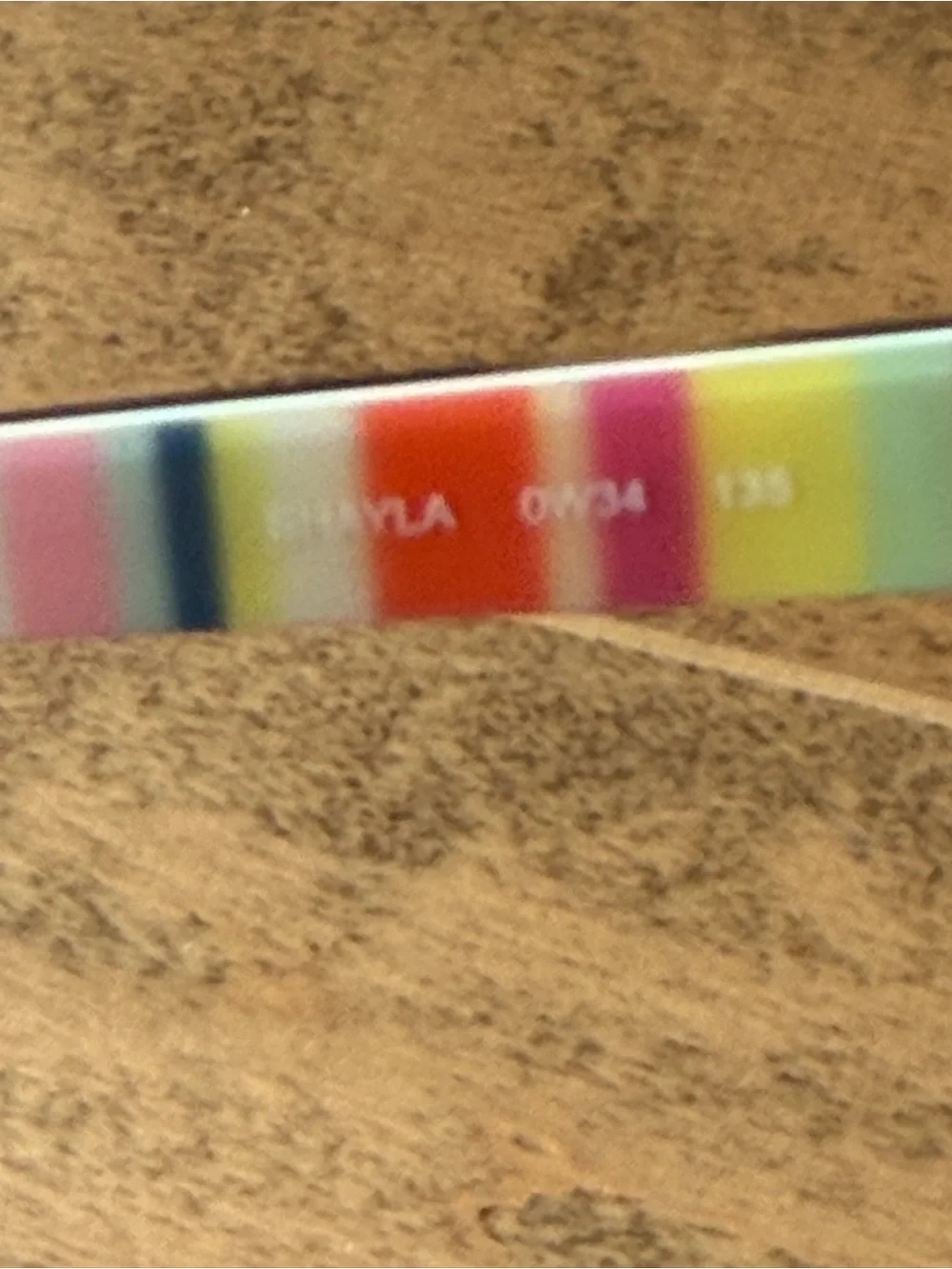Kate Spade Shayla Black Frames with Multicolor Pastel Stripe Temples